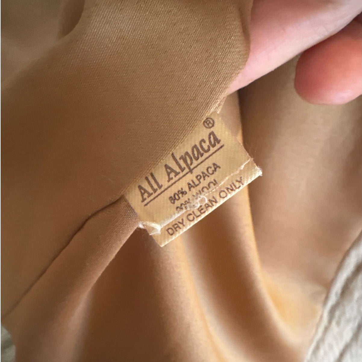 Alpaca fur wool blend beige womens open blazer SIZE M/L