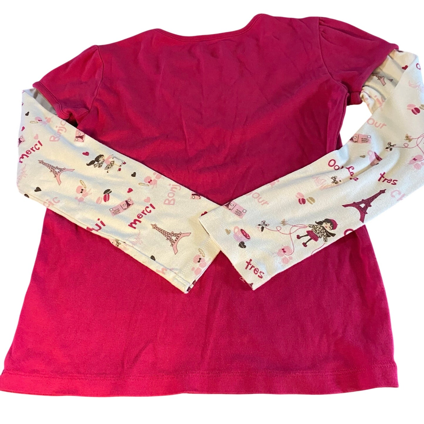 Gymboree pink Paris Eiffel Tower long sleeve graphic shirt SIZE 10
