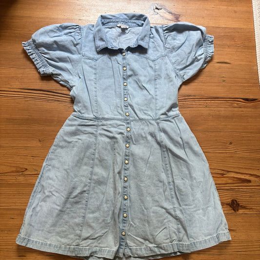 American Eagle Outfitters light blue denim short snap front dress SIZE L