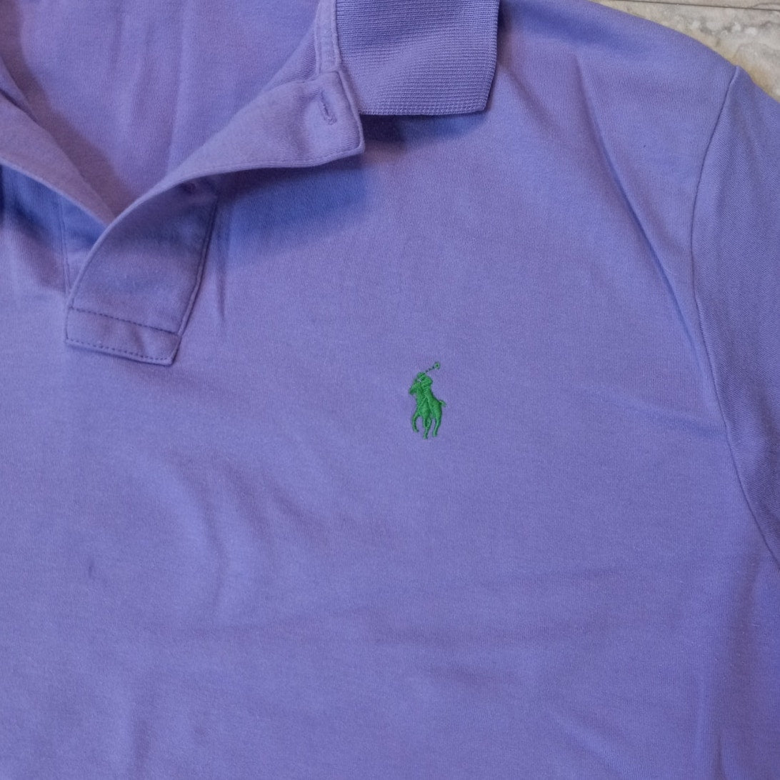 Polo Ralph Lauren purple cotton short sleeve mens polo shirt SIZE M