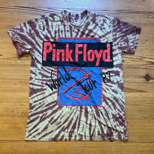 Pink Floyd 87' World Tour replica brown tie dyed short sleeve shirt SIZE L