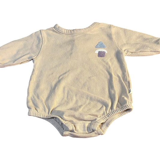 EZPZ Easy Peasy beige modern geometric organic long sleeve one piece SIZE 0-3M