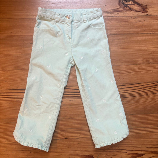 Gymboree 90s mint green snowflake glitter corduroy pants SIZE 3T
