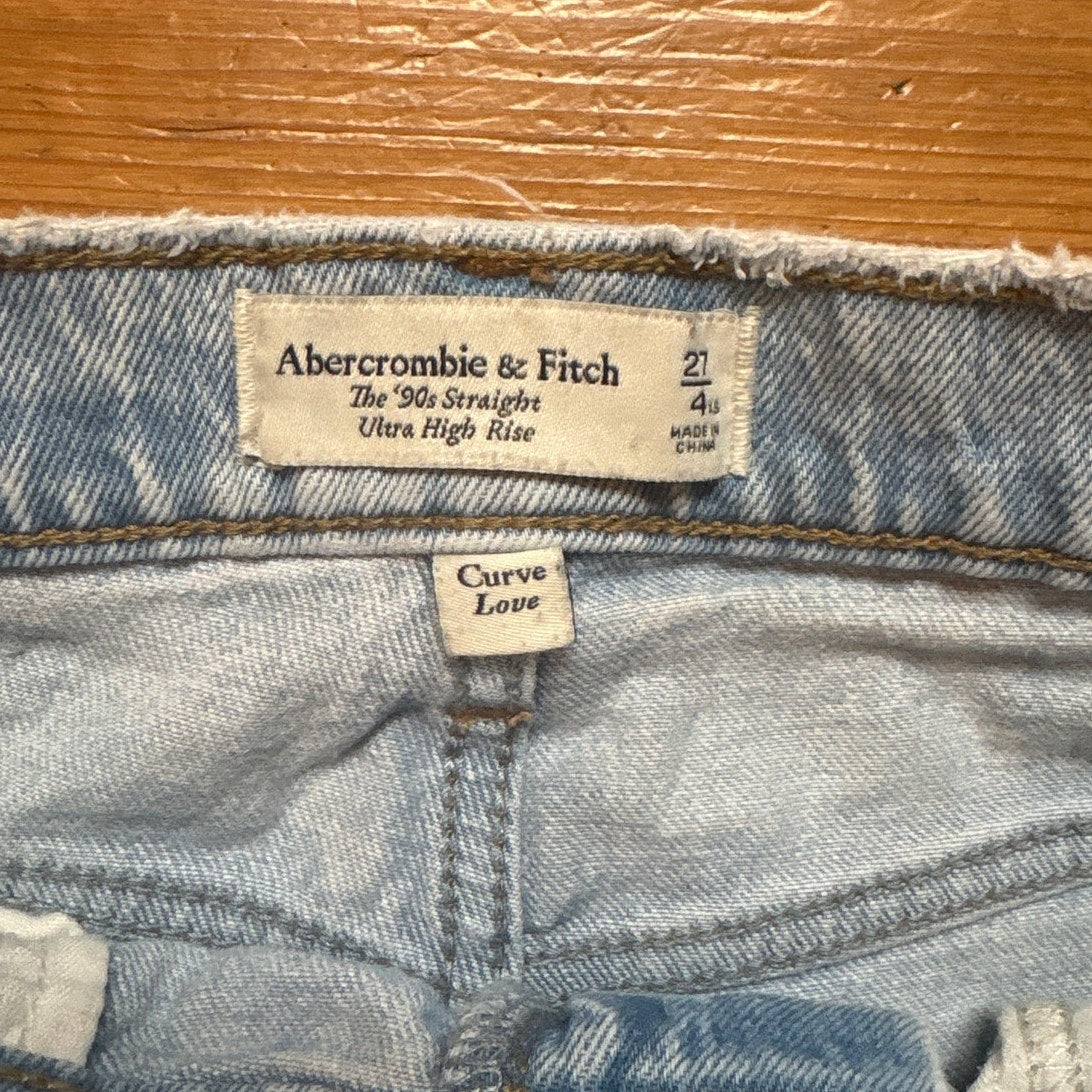 Abercrombie & Fitch 90s straight ultra high rise curve light wash jeans SIZE 4