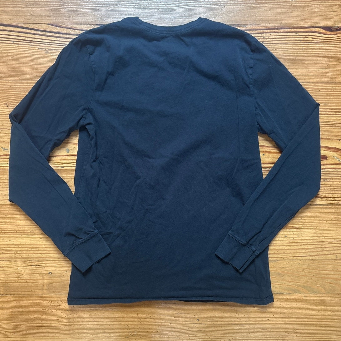 Nike black red emblem athletic cut long sleeve cotton mens shirt SIZE M