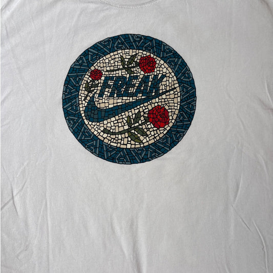 Nike Giannis Freak mosaic rose graphic white cotton short sleeve shirt SIZE L