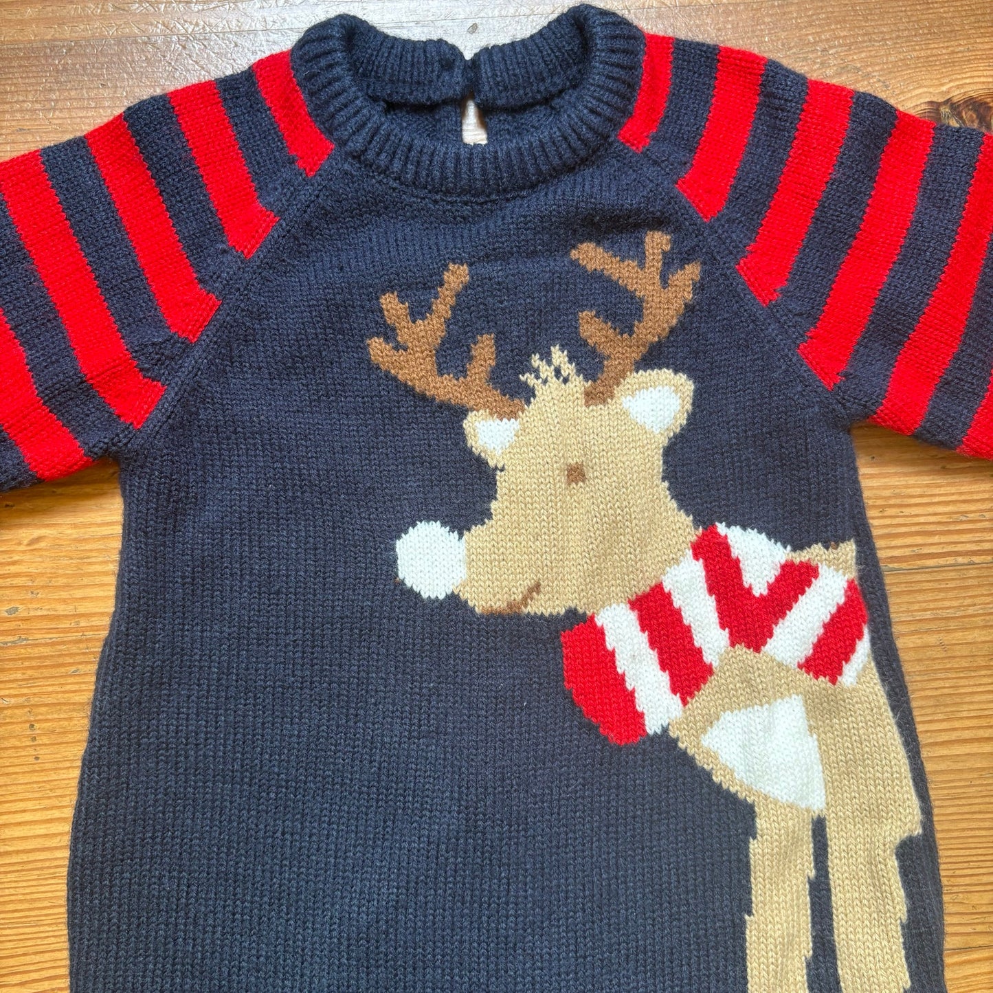 Janie and Jack knit Christmas reindeer long sleeve pant pajamas SIZE 24M