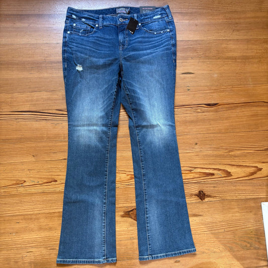 NWT Torrid medium distressed wash mid rise slim boot jeans SIZE 14