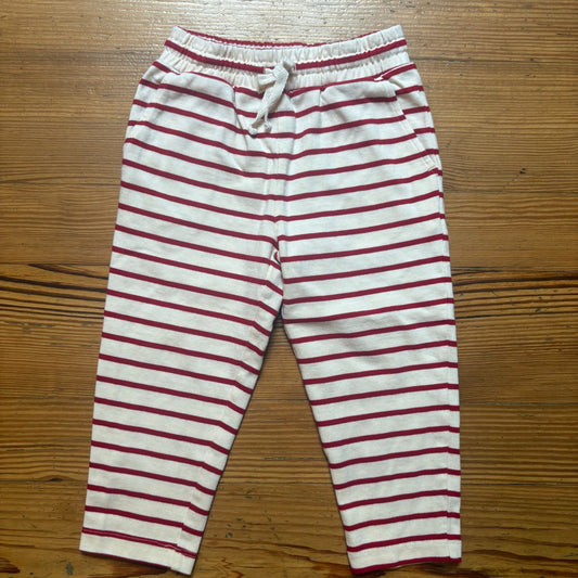 Minnow red white striped elastic waist cotton toddler sweatpants SIZE 3