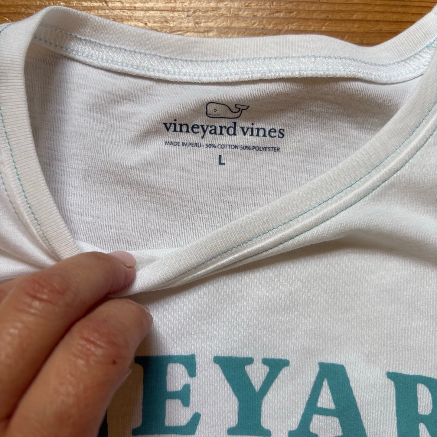 NWOT Vineyard Vines white pickleball graphic short sleeve shirt SIZE L