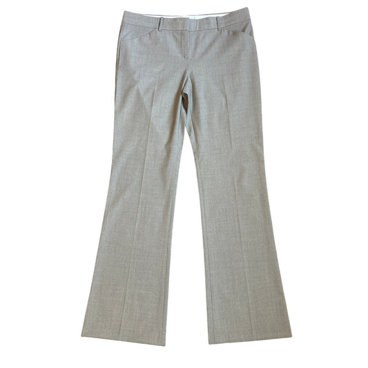 Theory beige wool straight leg mid rise trouser pants SIZE 12