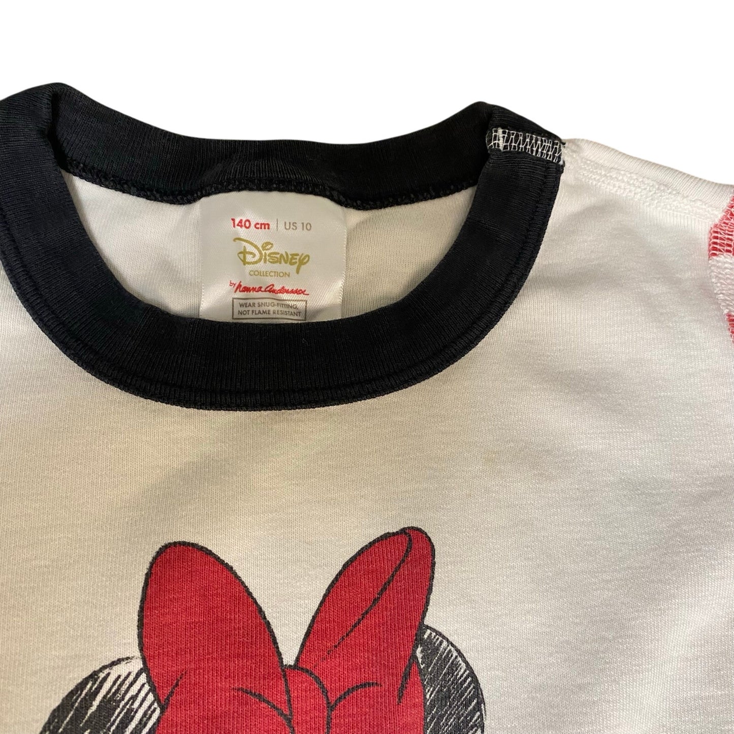 Hanna Andersson Minnie Mouse white polka dot long sleeve pajama shirt SIZE 10