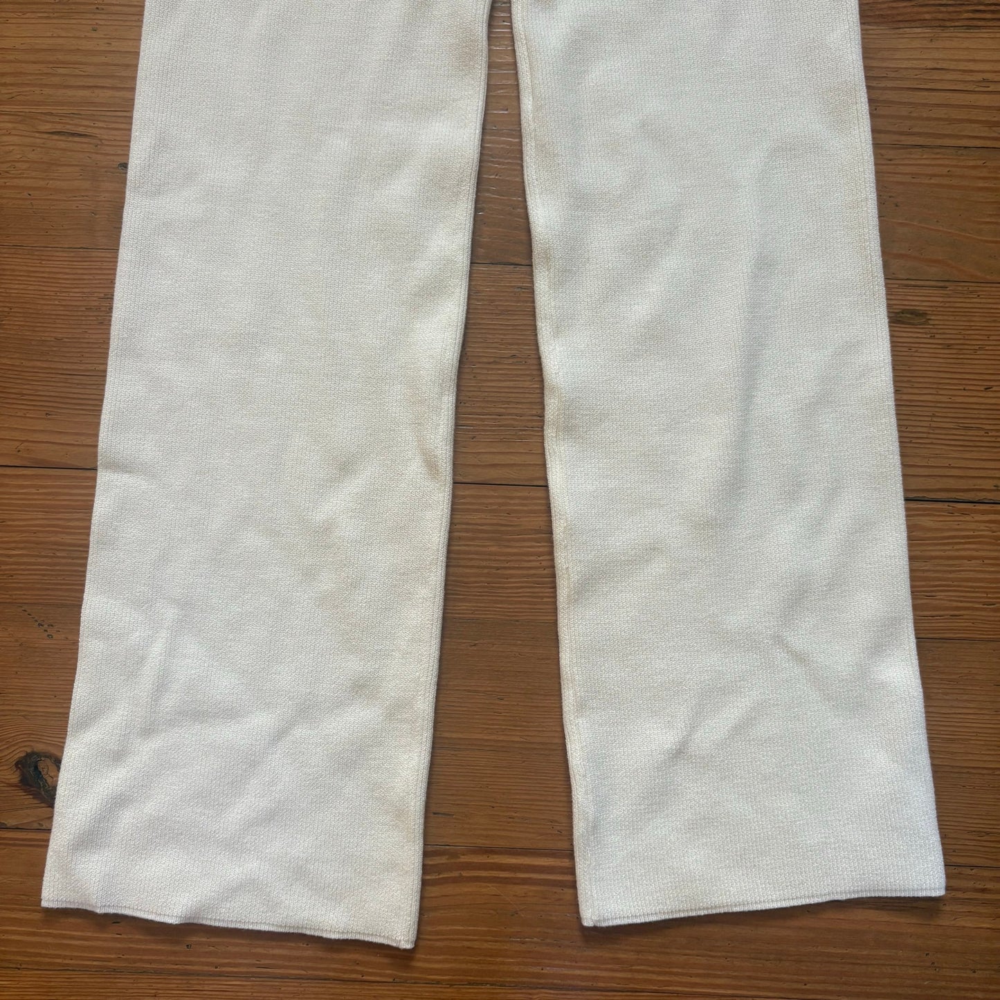 Revolve SNDYS ivory high rise ribbed straight leg pants SIZE S