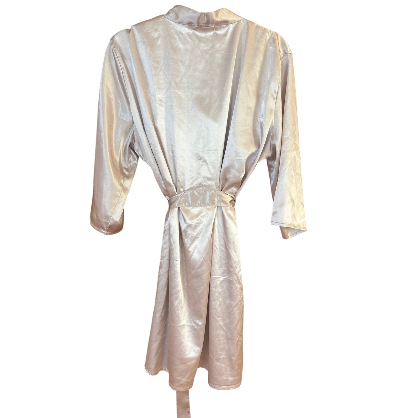 Boutique blush pink adjustable slip dress matching tie robe set SIZE XL