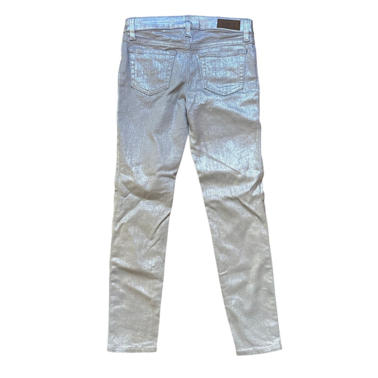 Polo Ralph Lauren Tompkins Skinny silver metallic girls jeans SIZE 10