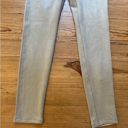 NWT Karen Kane light beige faux suede pull on elastic waist leggings SIZE S