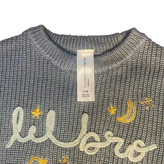 Modern Moments blue knit lil bro stars space crew sweater SIZE 6-9M