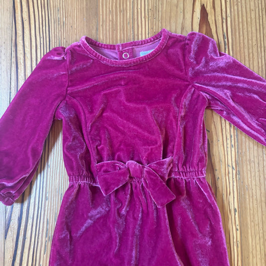 Just One You Carter's pink velvet long sleeve bow one piece romper SIZE 9M