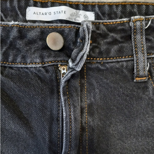 Altar'd State black wash denim straight leg cotton jeans SIZE 27
