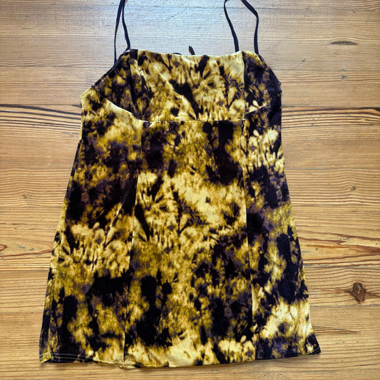 Urban Outfitters purple gold velvet sleeveless mini slip dress SIZE L