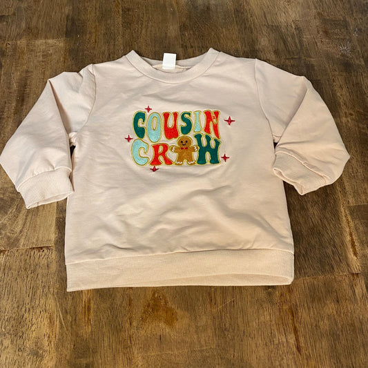 Cousin Crew family cream gingerbread Christmas crew sweatshirt SIZE 3
