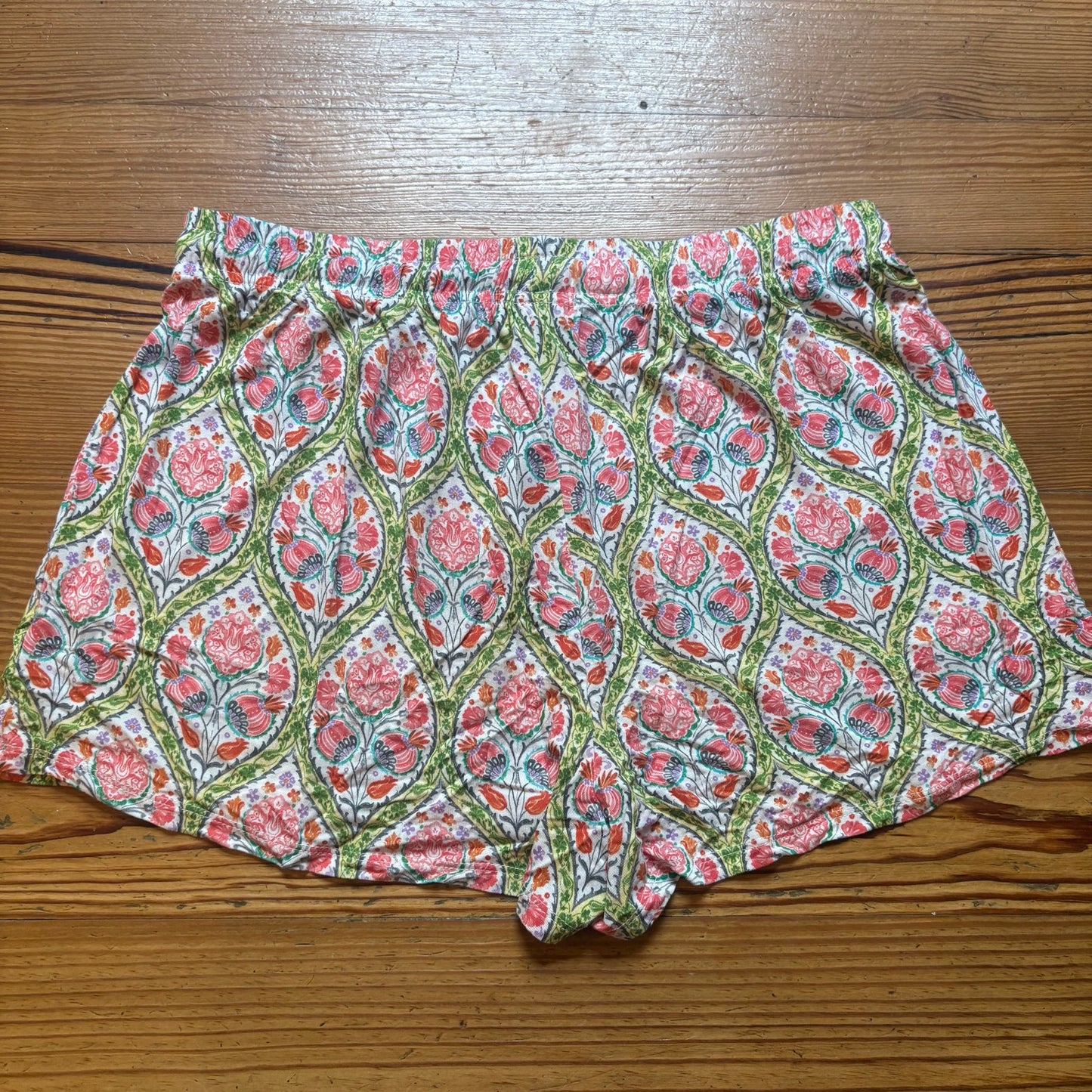 World Market pink green paisley drawstring short SIZE S/M