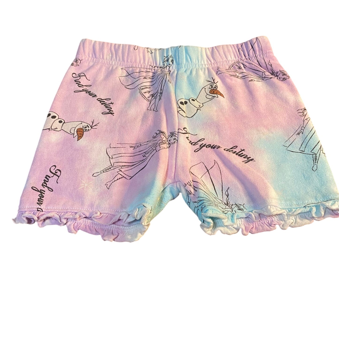 Disney Frozen II Elsa pink blue tie dyed full zip sweater shorts set SIZE 4T