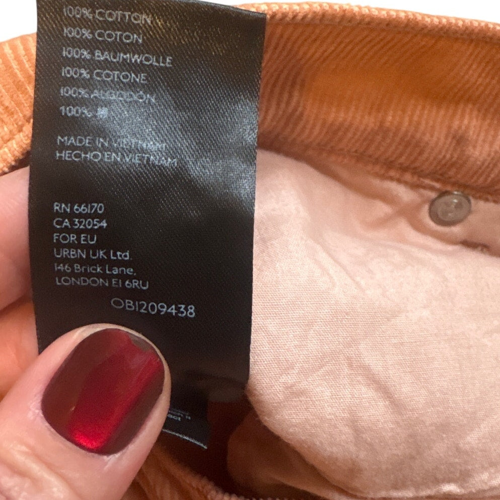 BDG Corduroy peach orange slim straight carpenter pants SIZE 28