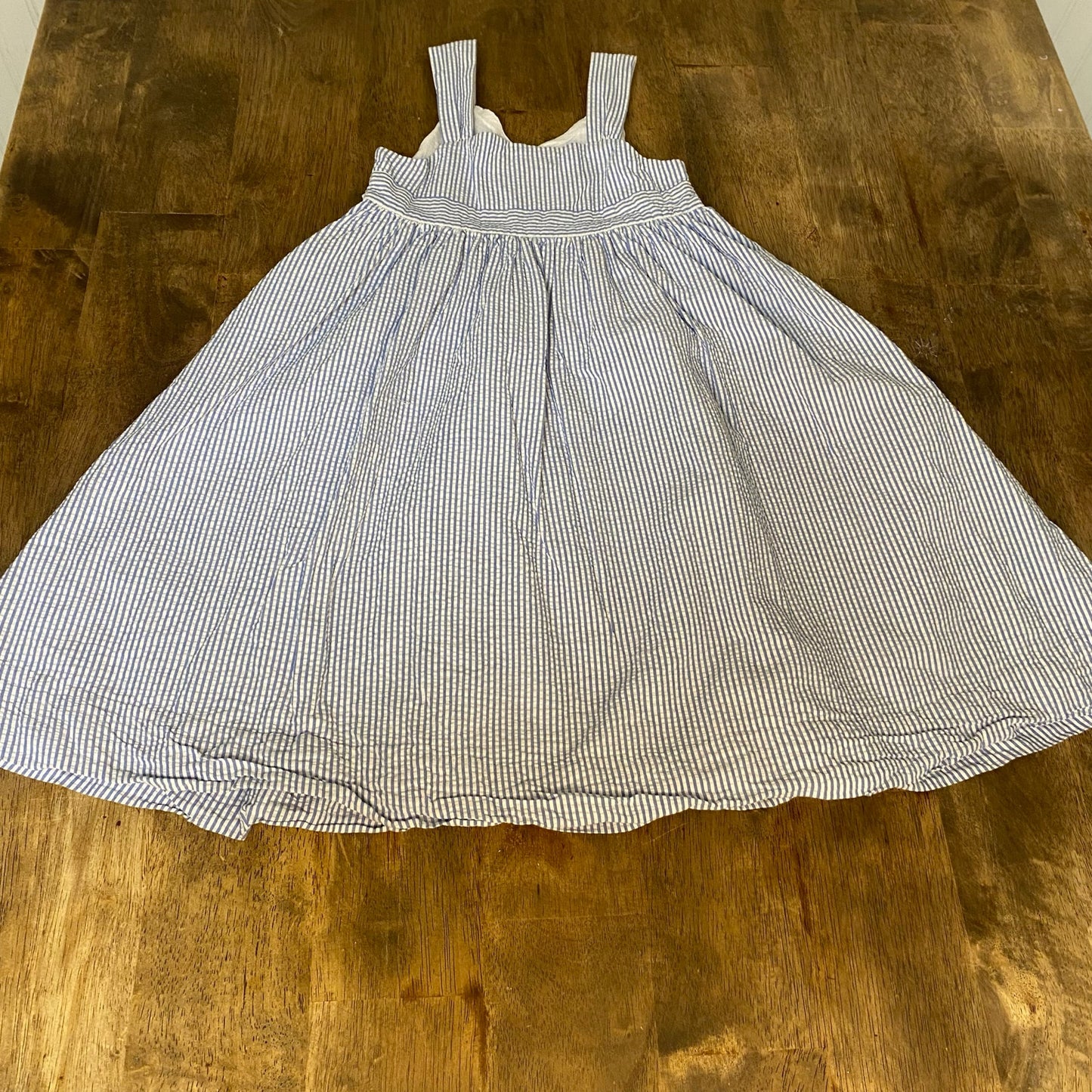 Ralph Lauren blue white pin striped tank zipper side fit flare dress SIZE 6