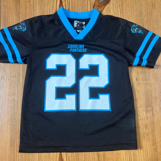 Carolina Panthers McCaffrey 22 black blue kids jersey SIZE M