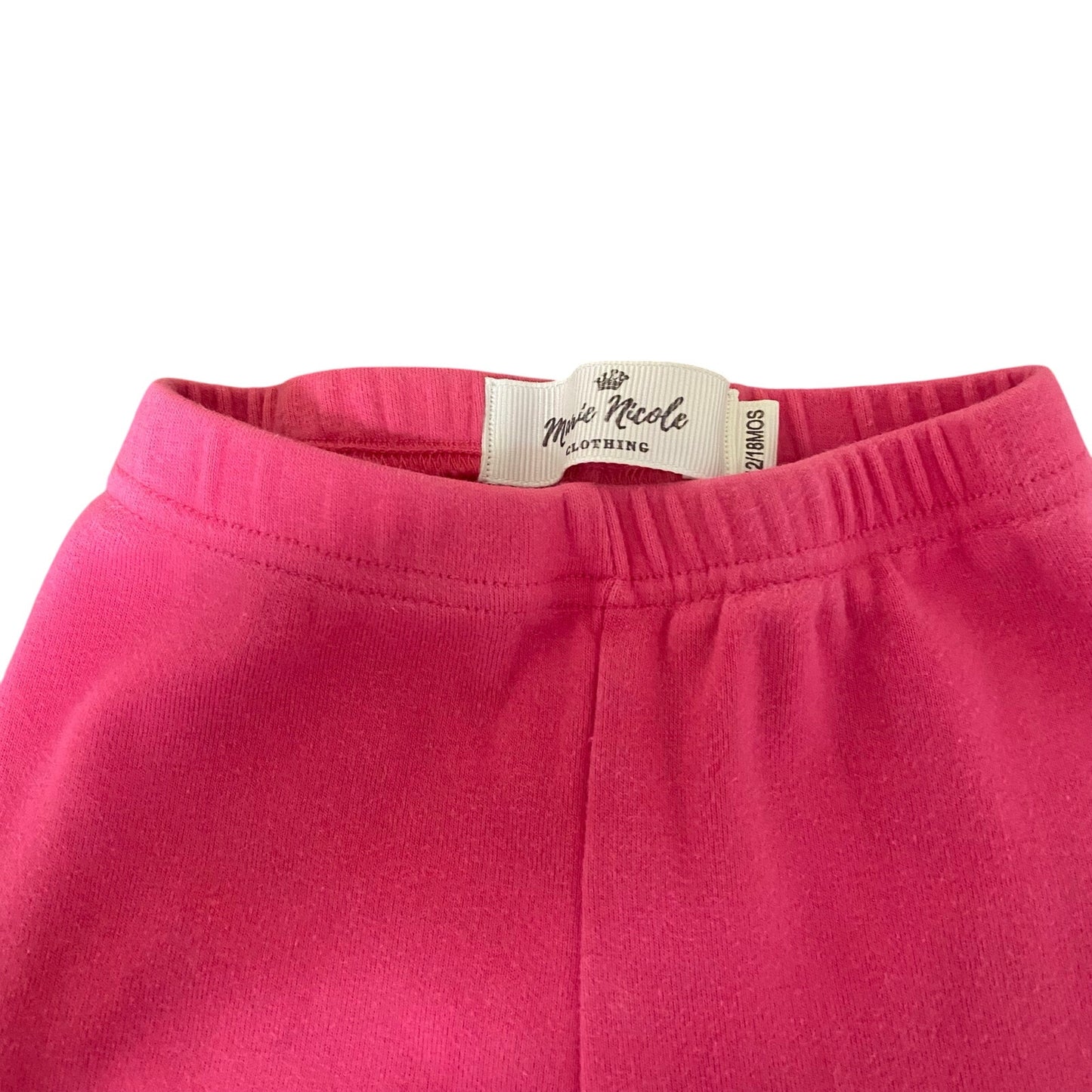 Marie Nicole pink tiered ruffle bottom elastic waist stretch pants SIZE 12-18M