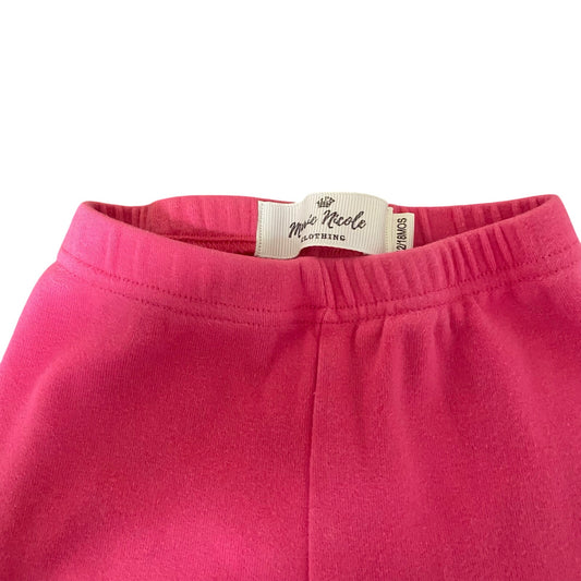 Marie Nicole pink tiered ruffle bottom elastic waist stretch pants SIZE 12-18M