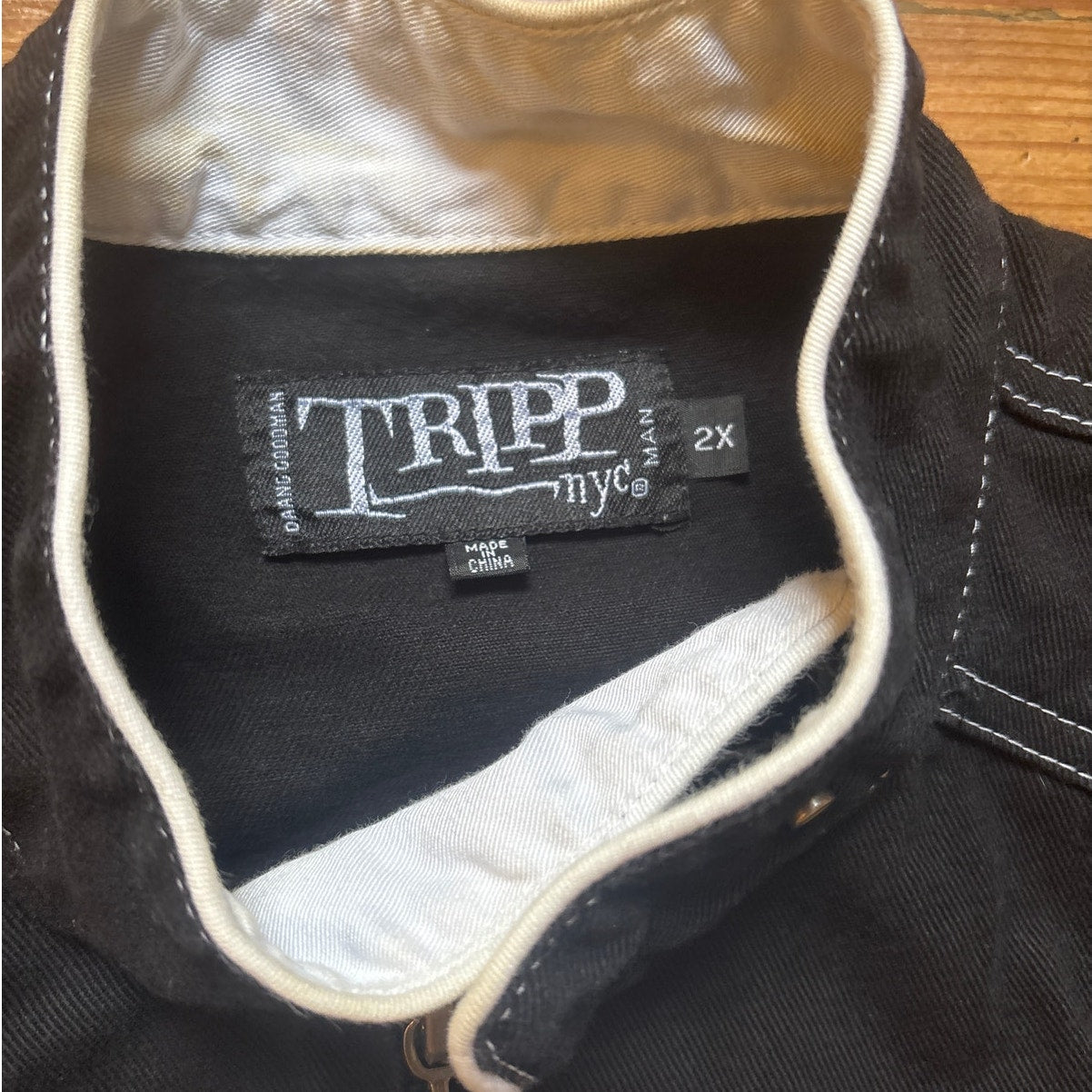 Tripp NYC rare black sleeveless zip straight jacket punk vest SIZE 2X