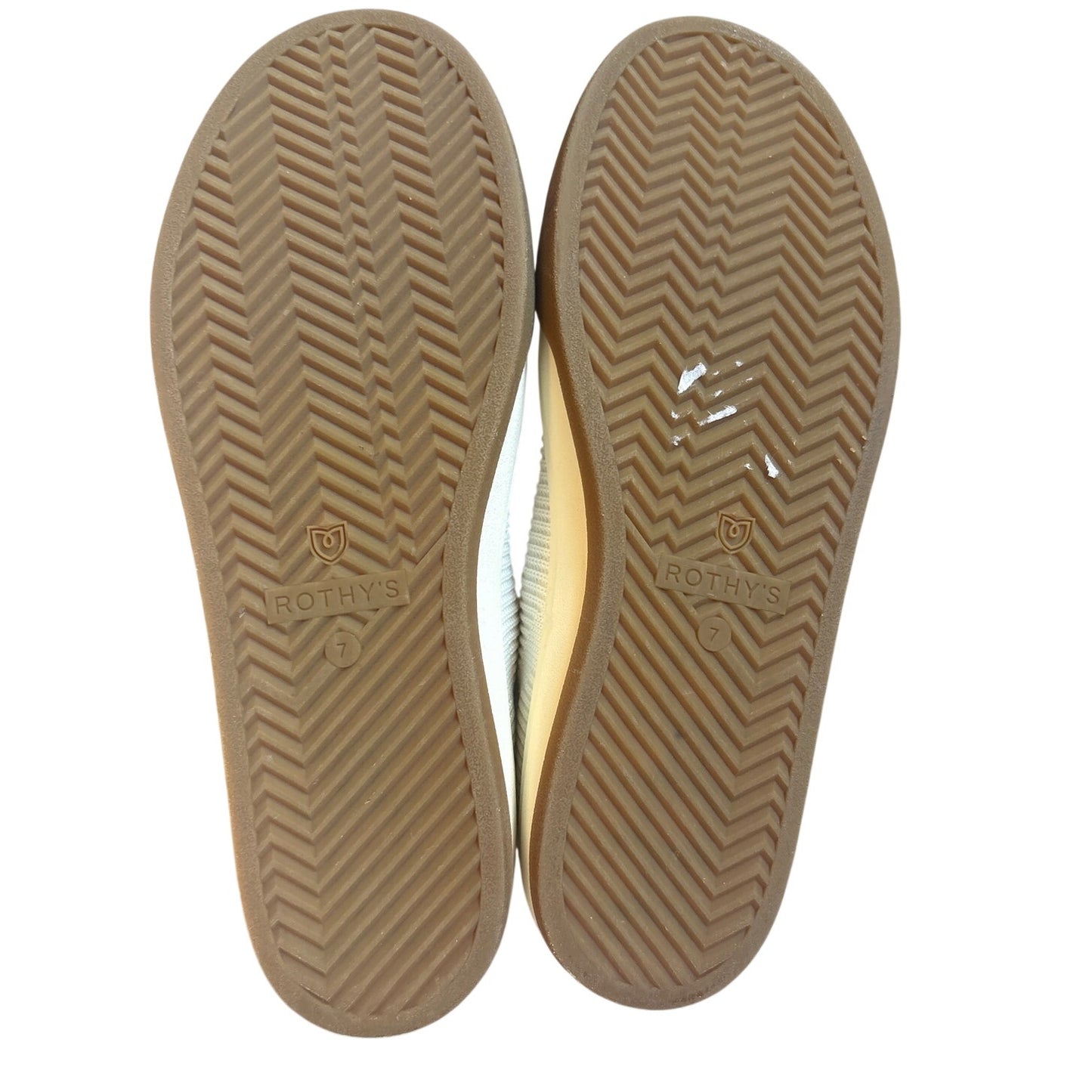 Rothy's The Lace Up white knit fabric womens low top sneakers SIZE 7