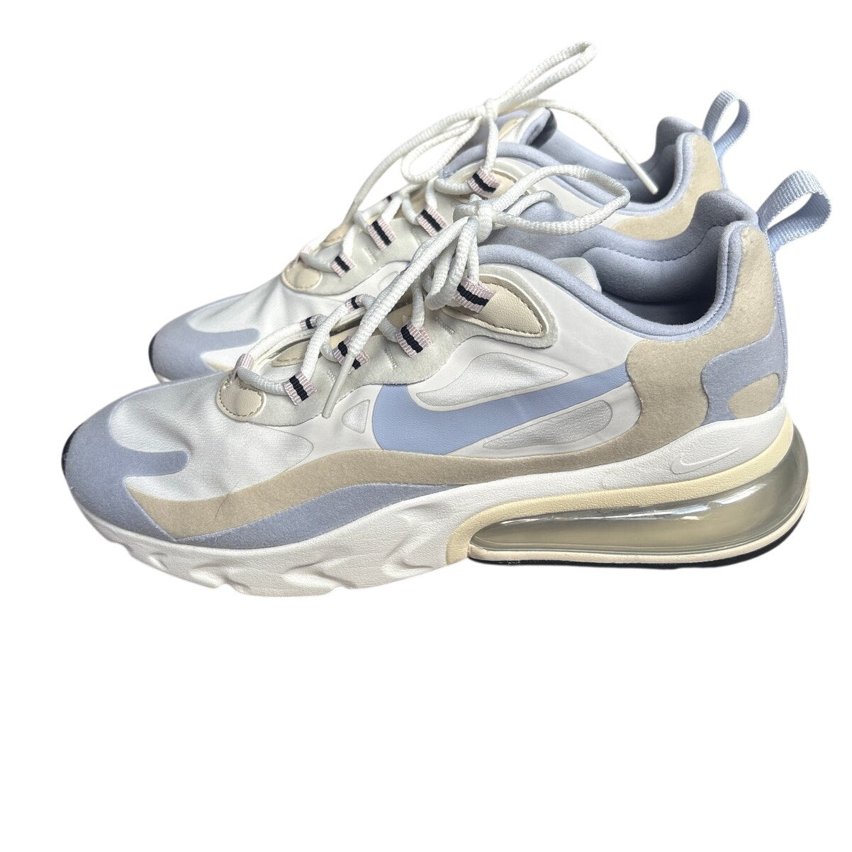 Nike Air Max 270 React white fossil blue womens lace sneakers SIZE 8.5