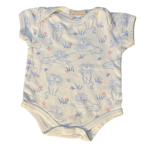 The Beaufort Bonnet Company white lion pima cotton bodysuit SIZE 3-6M