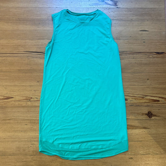 Athleta green sheer bottom hem tank athletic not lined dress SIZE MT