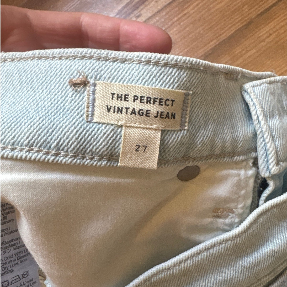 Madewell light wash denim perfect vintage high rise straight leg jeans SIZE 27