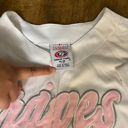 Genuine Merchandise Atlanta Braves white pink short sleeve youth jersey SIZE M