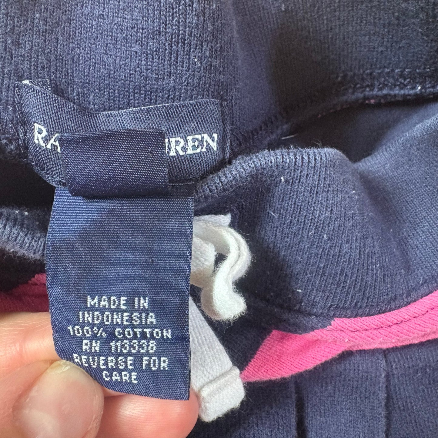 Ralph Lauren blue pink striped pleated bottom elastic waistband skort SIZE 4