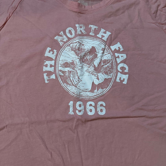 The North Face pink white graphic short sleeve slim fit shirt SIZE M
