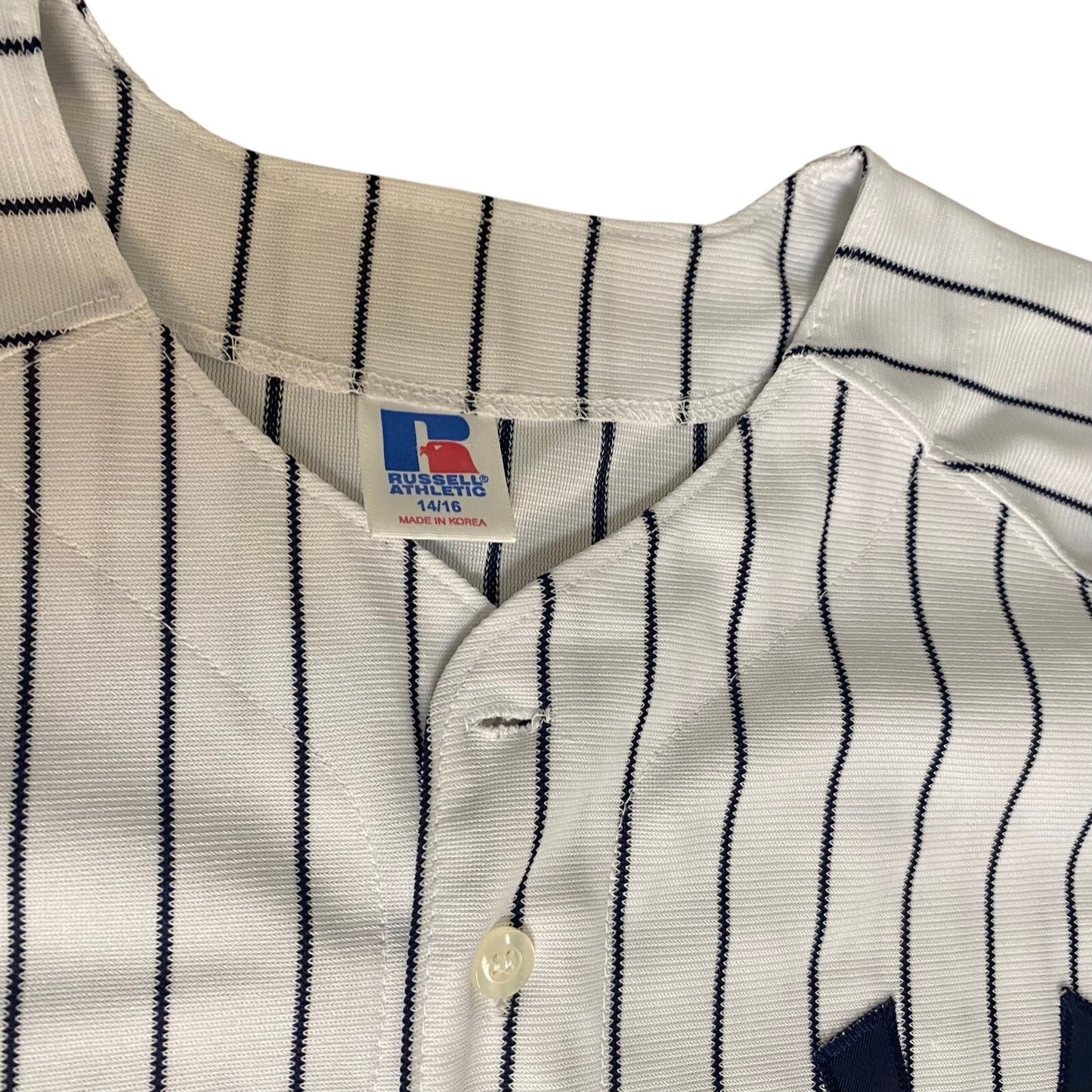 Russell Athletic NY Yankees pin striped Rodriguez short sleeve jersey SIZE L