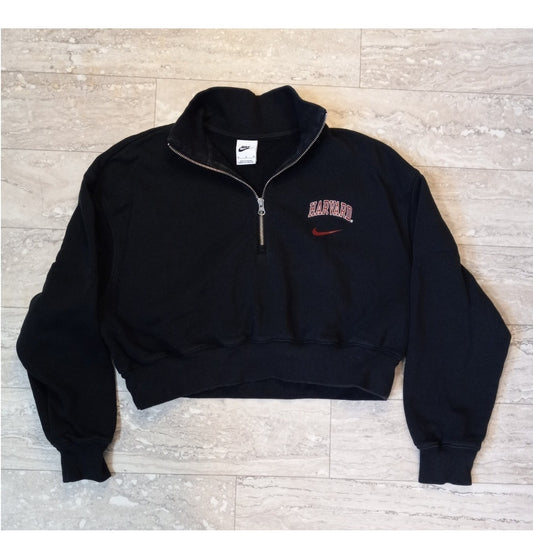 Nike Harvard cropped quarter zip pullover womens sport sweatshirt SIZE M