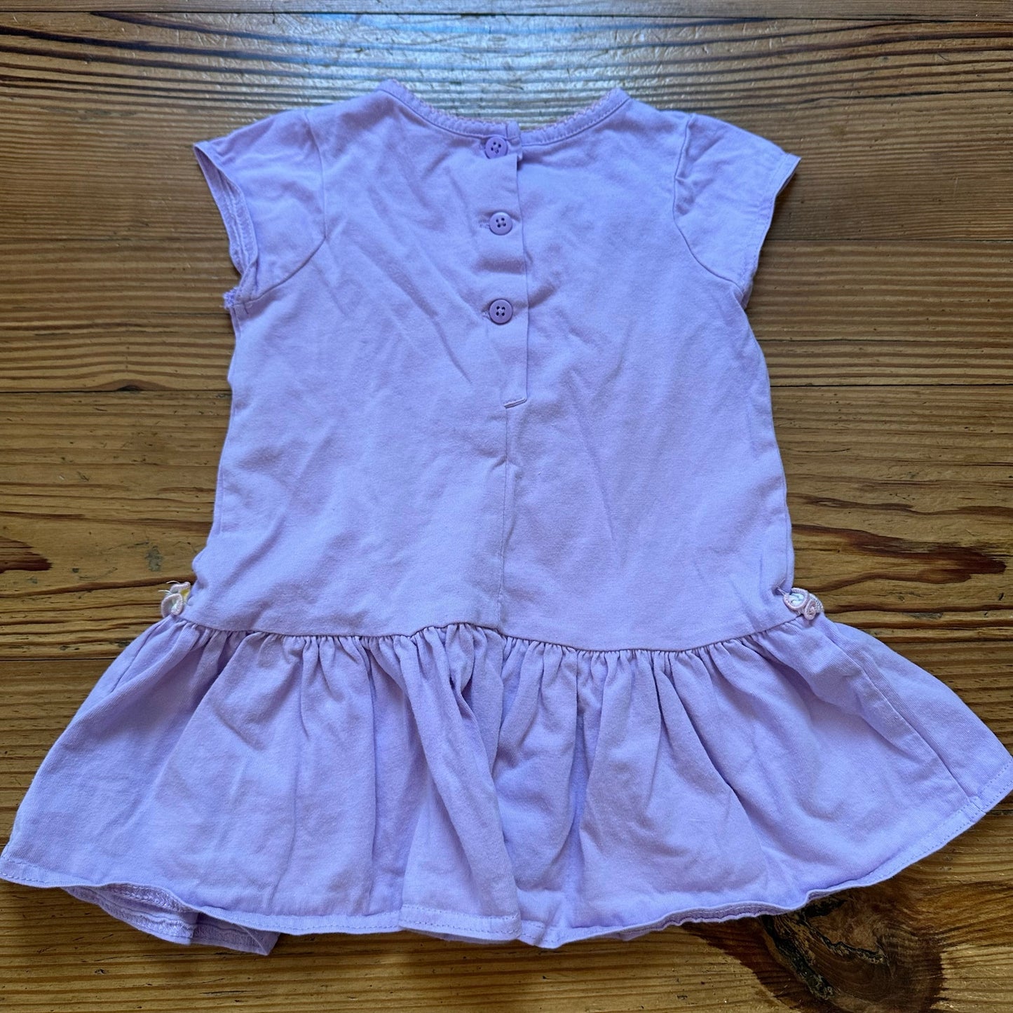 Good Lad purple short sleeve bunny spring embroidered ruffle dress SIZE 3T