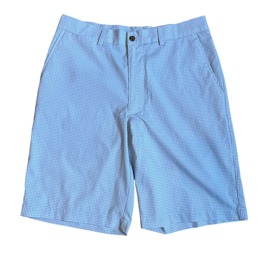 Blue white checkered performance mens golf shorts SIZE 32