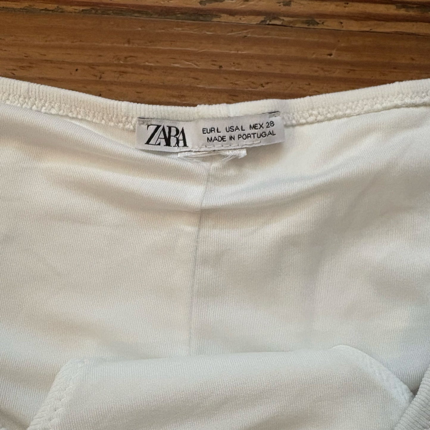 Zara white banded tank cheeky 2 piece swimsuit SIZE Top M, Bottom L