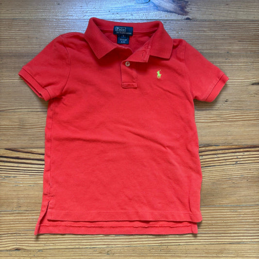 Polo Ralph Lauren red lime green pony short sleeve cotton polo shirt SIZE 5