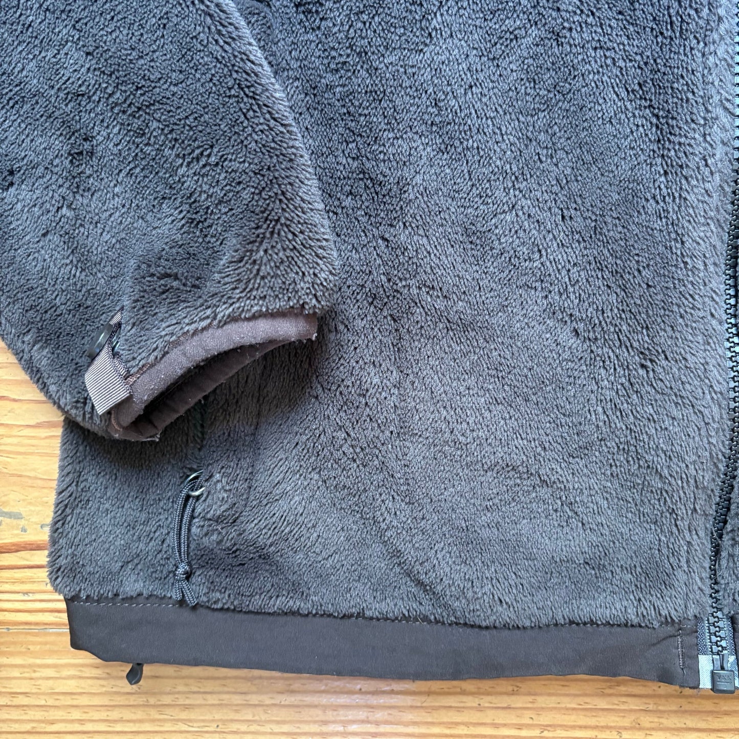 The North Face dark brown fleece full zip sweater SIZE M