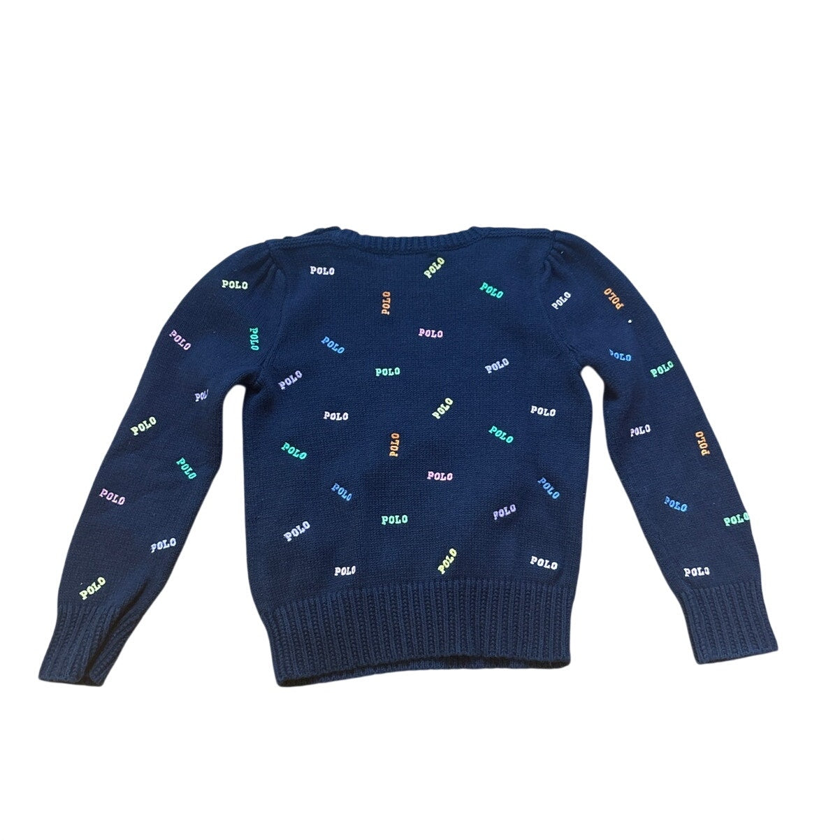 Polo Ralph Lauren dark navy knit polo lettering embroidery crew sweater SIZE 4T
