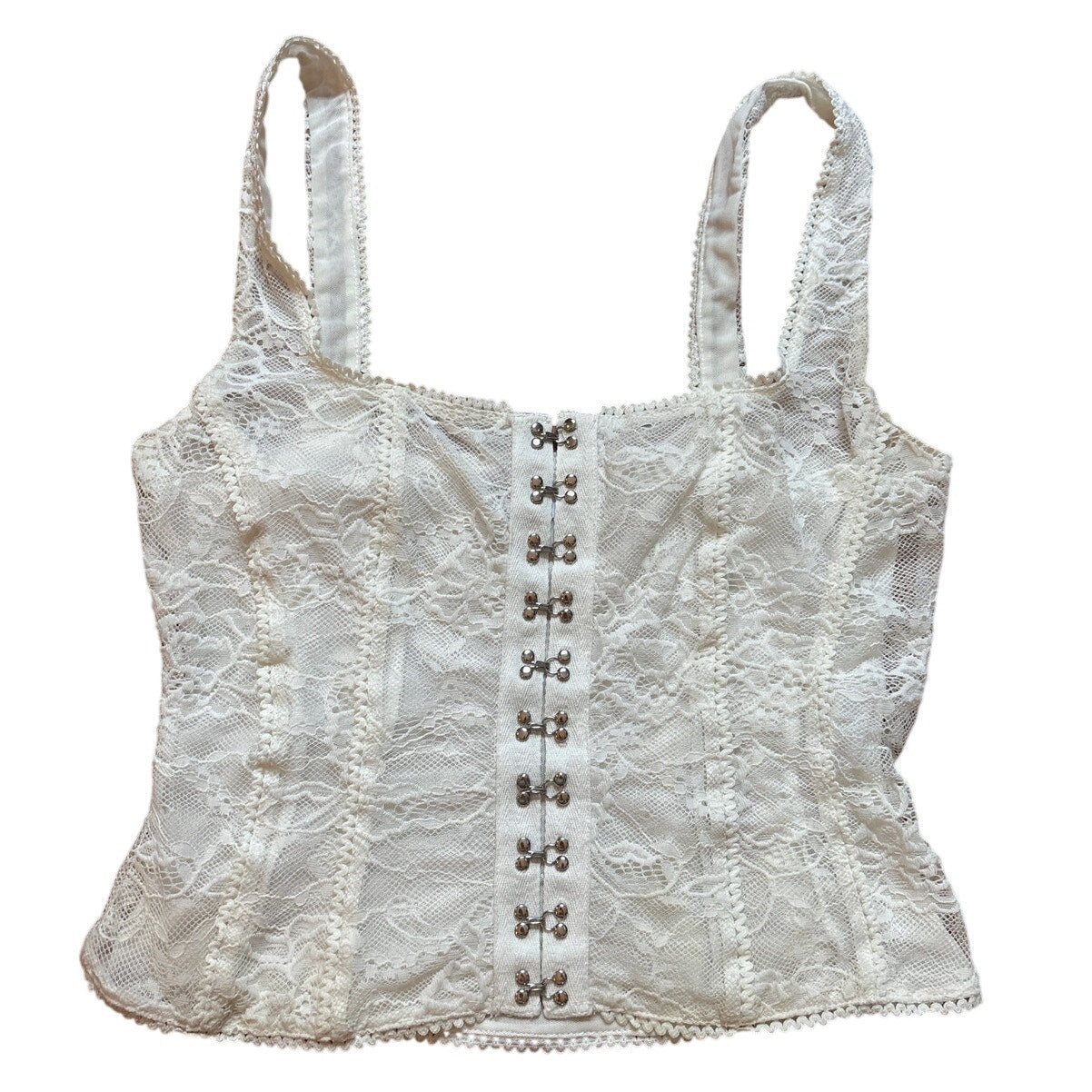 Princess Polly white lace corset clasp front tank top SIZE 4